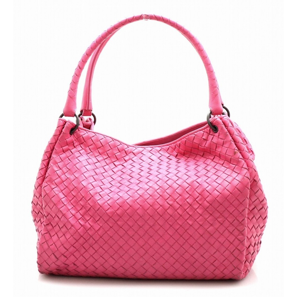 Bottega Veneta Intrecciato Handbag Leather Shocking Pink